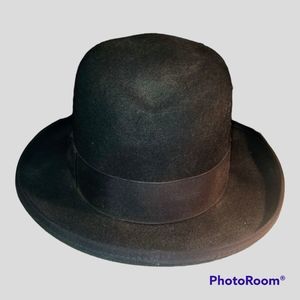 Vintage CAPAS Design Headwear The Godfather Wool Black Fedora Hat